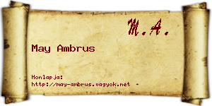 May Ambrus névjegykártya